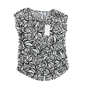 NWT Martha Stewart Collection Linen Floral Print Top Women's Size S Minimalist‎